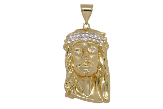 Gold Plated Jesus Face Pendant