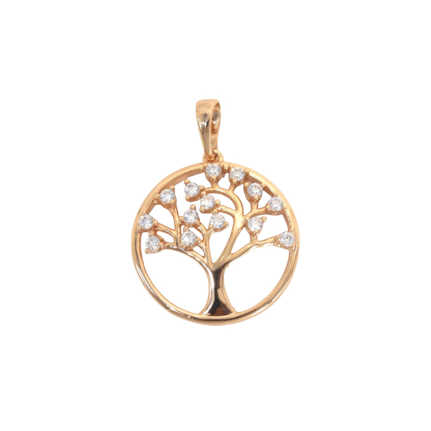 Gold Plated Tree of Life Pendant Charm with CZ | Wholesale Jewelry