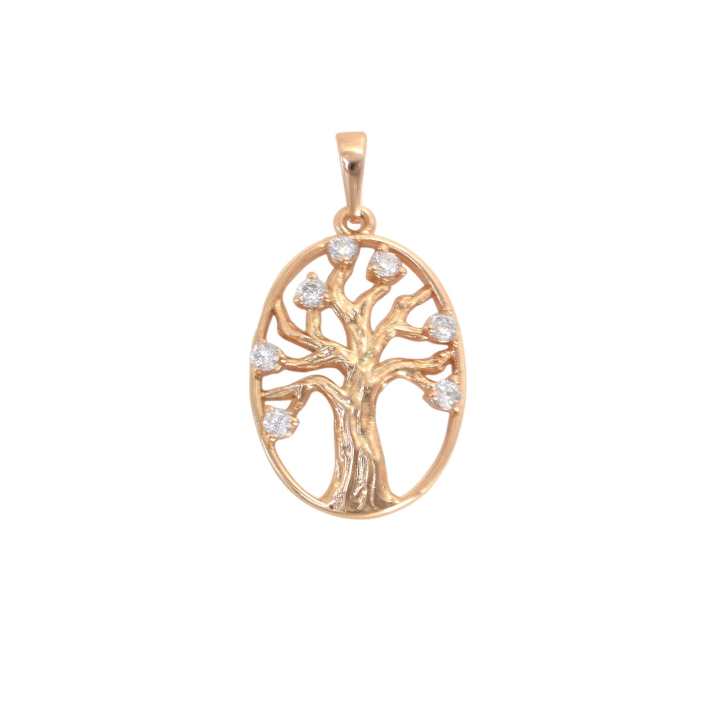 Gold Plated Tree of Life Pendant Charm with CZ | Wholesale Jewelry
