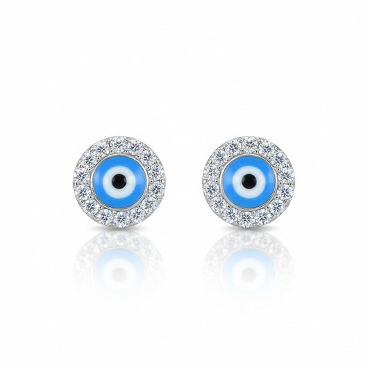 925 Sterling silver Evil Eye stud earrings