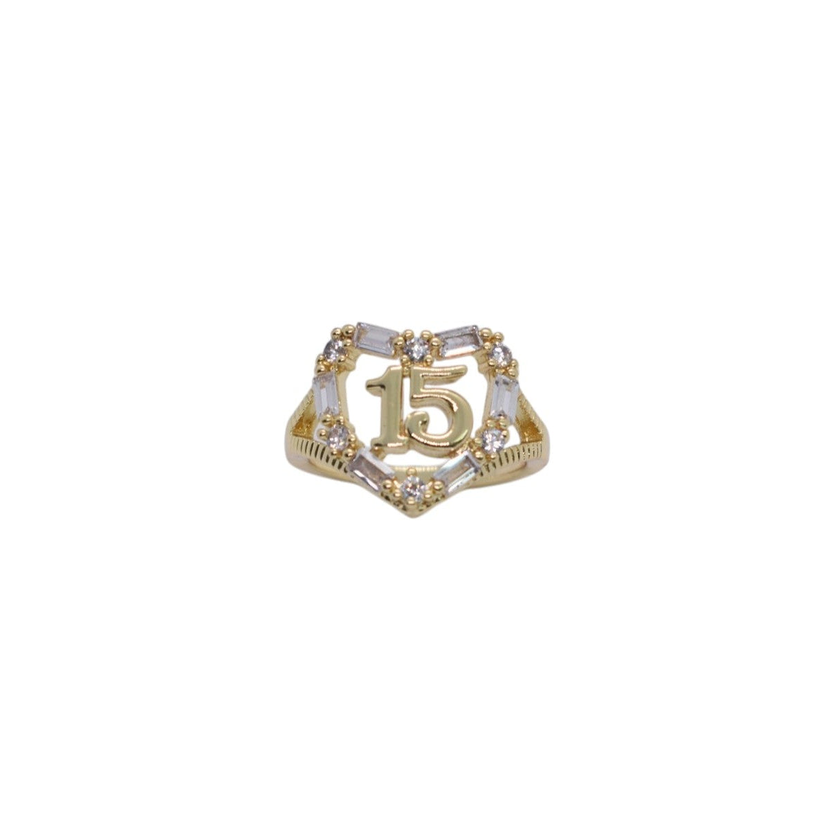Gold Plated Quinceanera Heart Ring