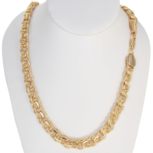 Gold Plated Tejido Chino Chain -Chain 8mm, 10mm, 12mm