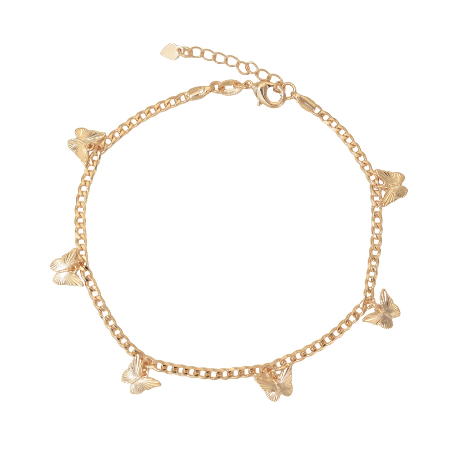 Gold Plated Anklet Butterfly Protection Anklet - Oro brasileno laminado Tobillera