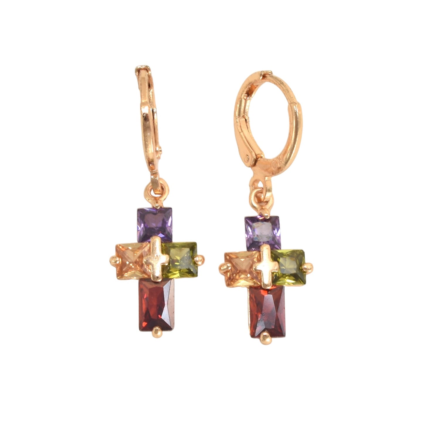 Gold Plated Huggies, CZ Gold Earrings, Oro Brasileno Aretes | Wholesale Jewelry