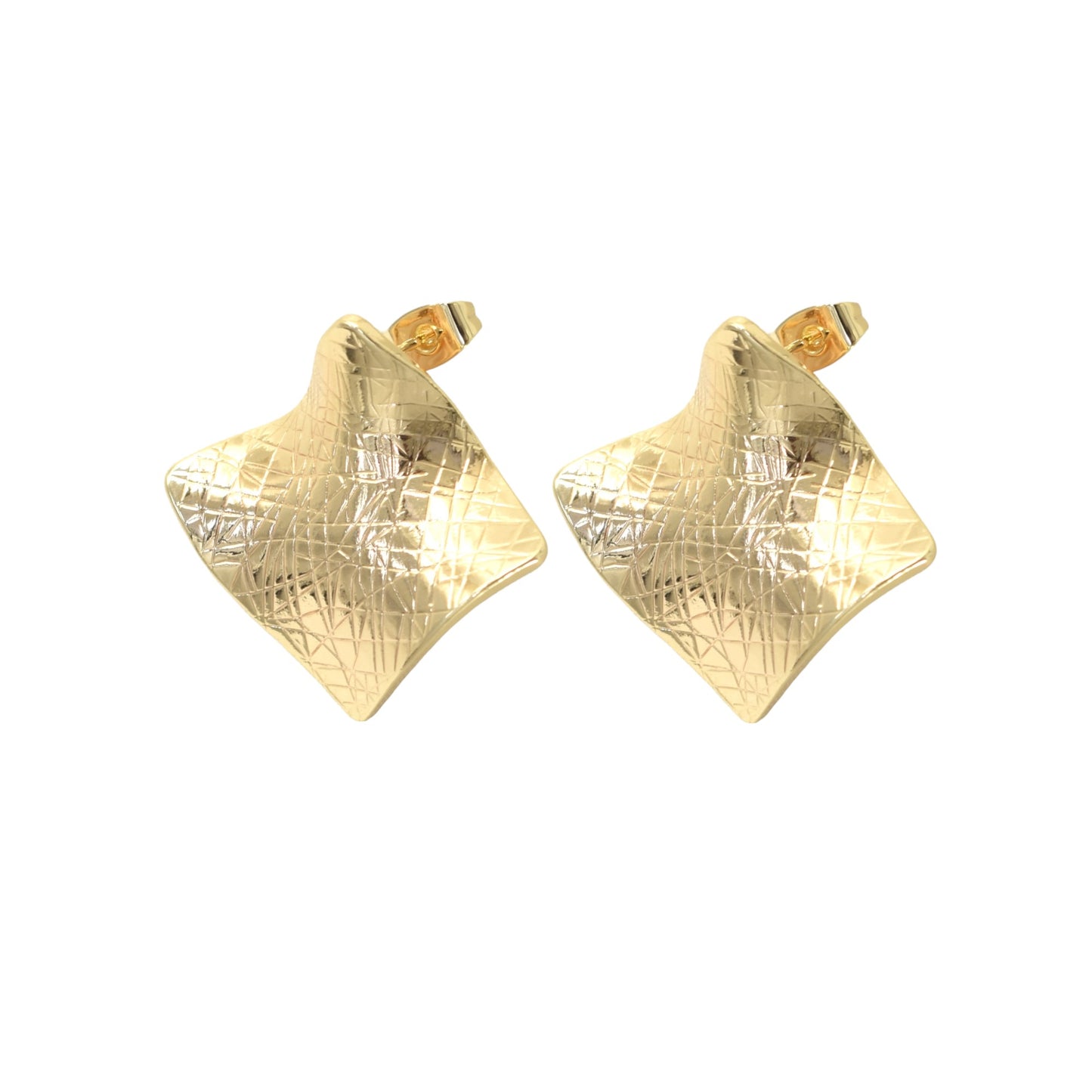 Gold Plated Huggies, CZ Gold Earrings, Oro Brasileno Aretes | Wholesale Jewelry