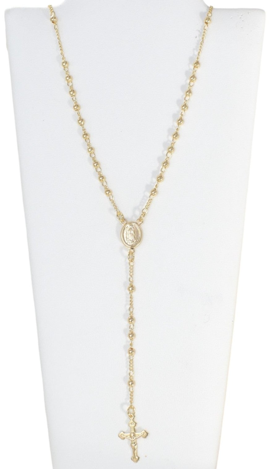 Gold Plated Rosary Pendant Necklace | Wholesale Jewelry