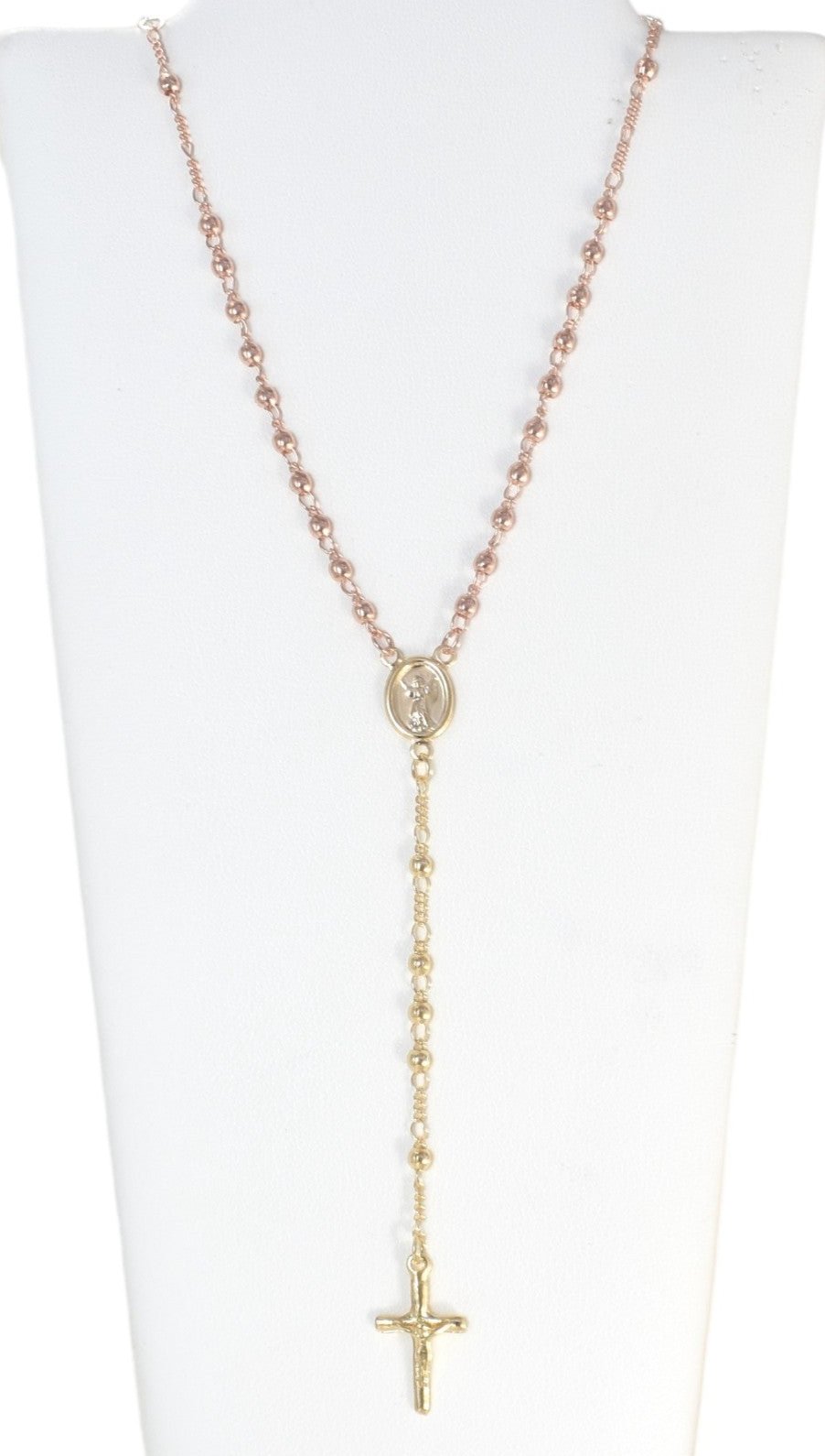 Gold Plated Rosary Pendant Necklace| Wholesale Jewelry