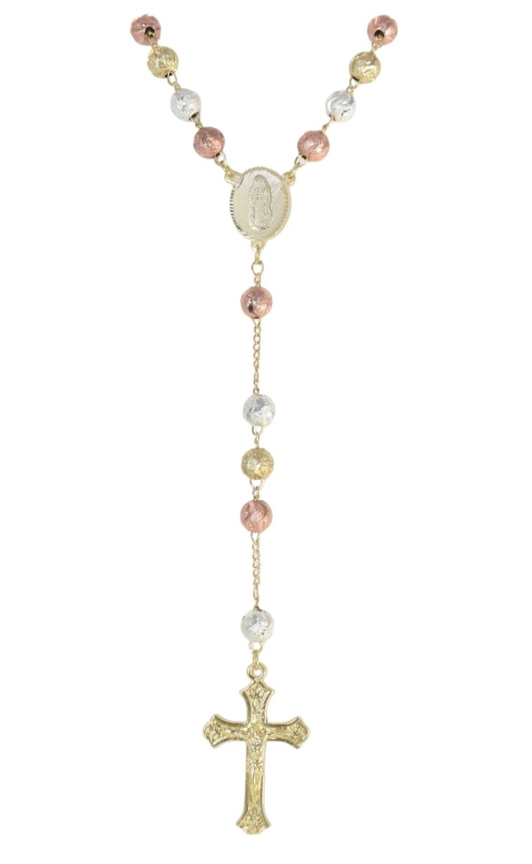 Gold Plated Tri Tone Rosary | Wholesale Jewelry