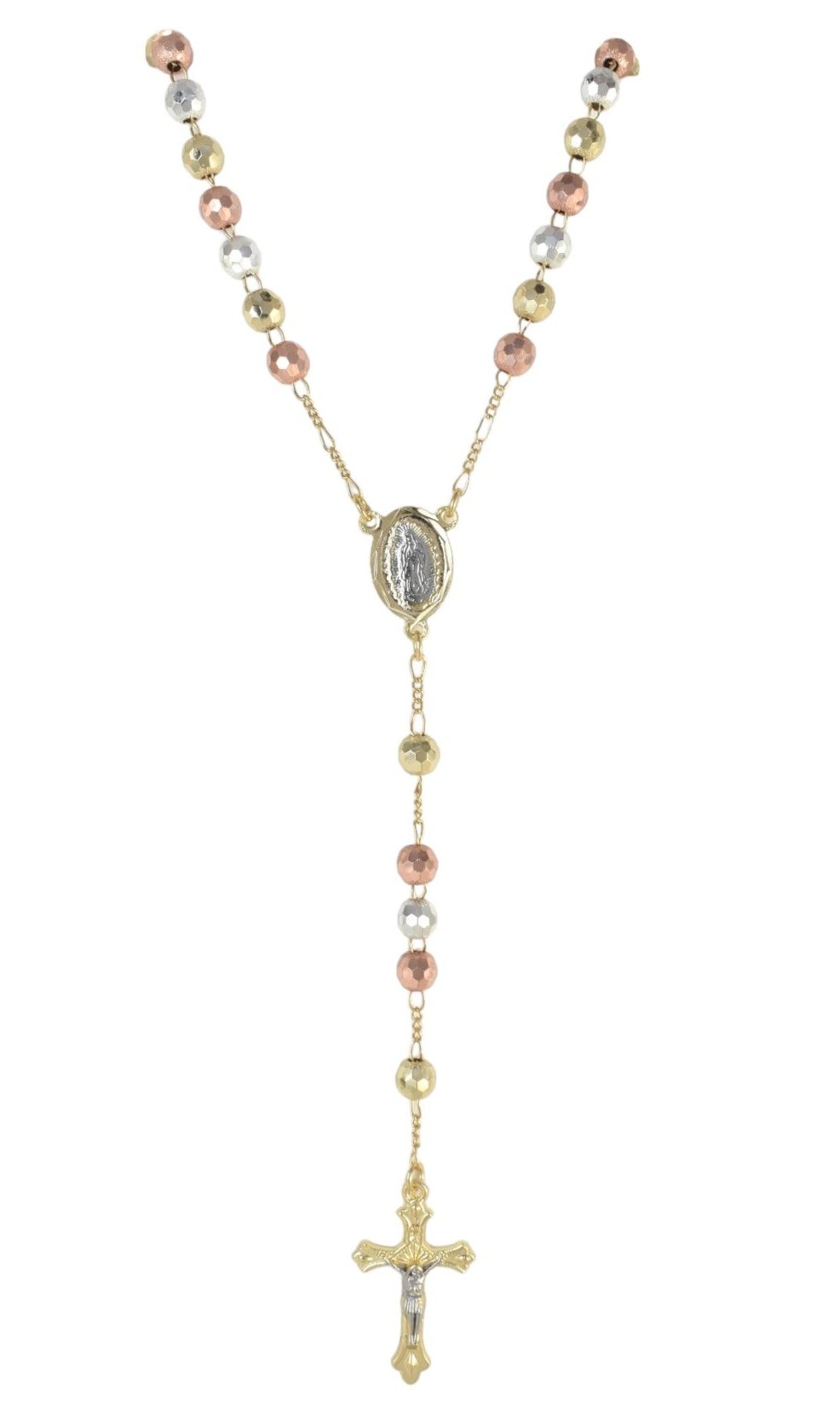 Gold Plated Tri Tone Rosary | Wholesale Jewelry