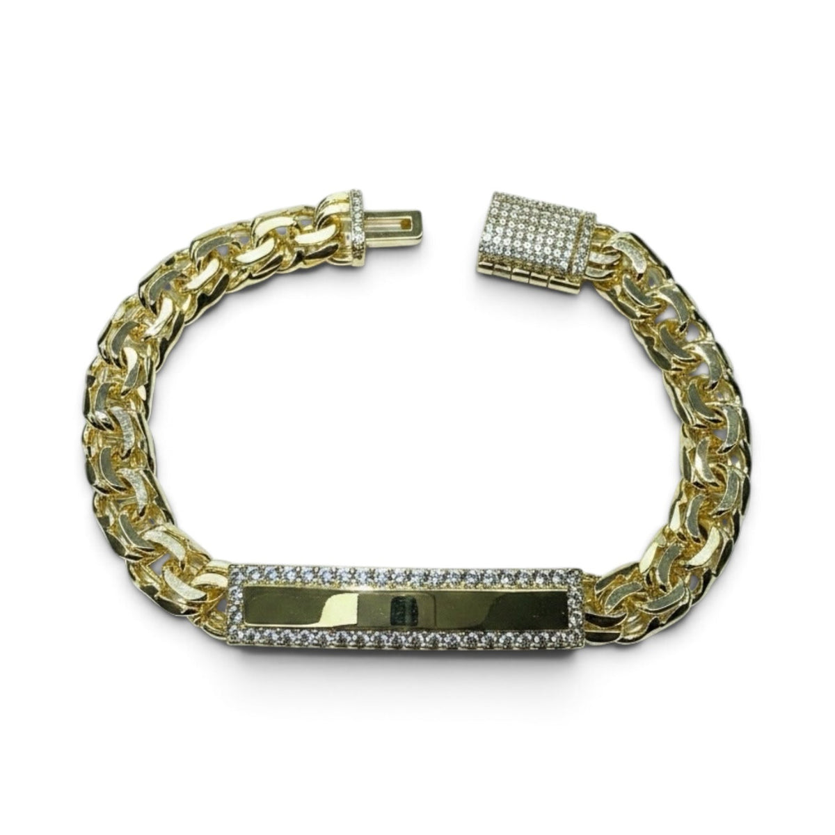 Chino Link Bracelet with CZ ID
