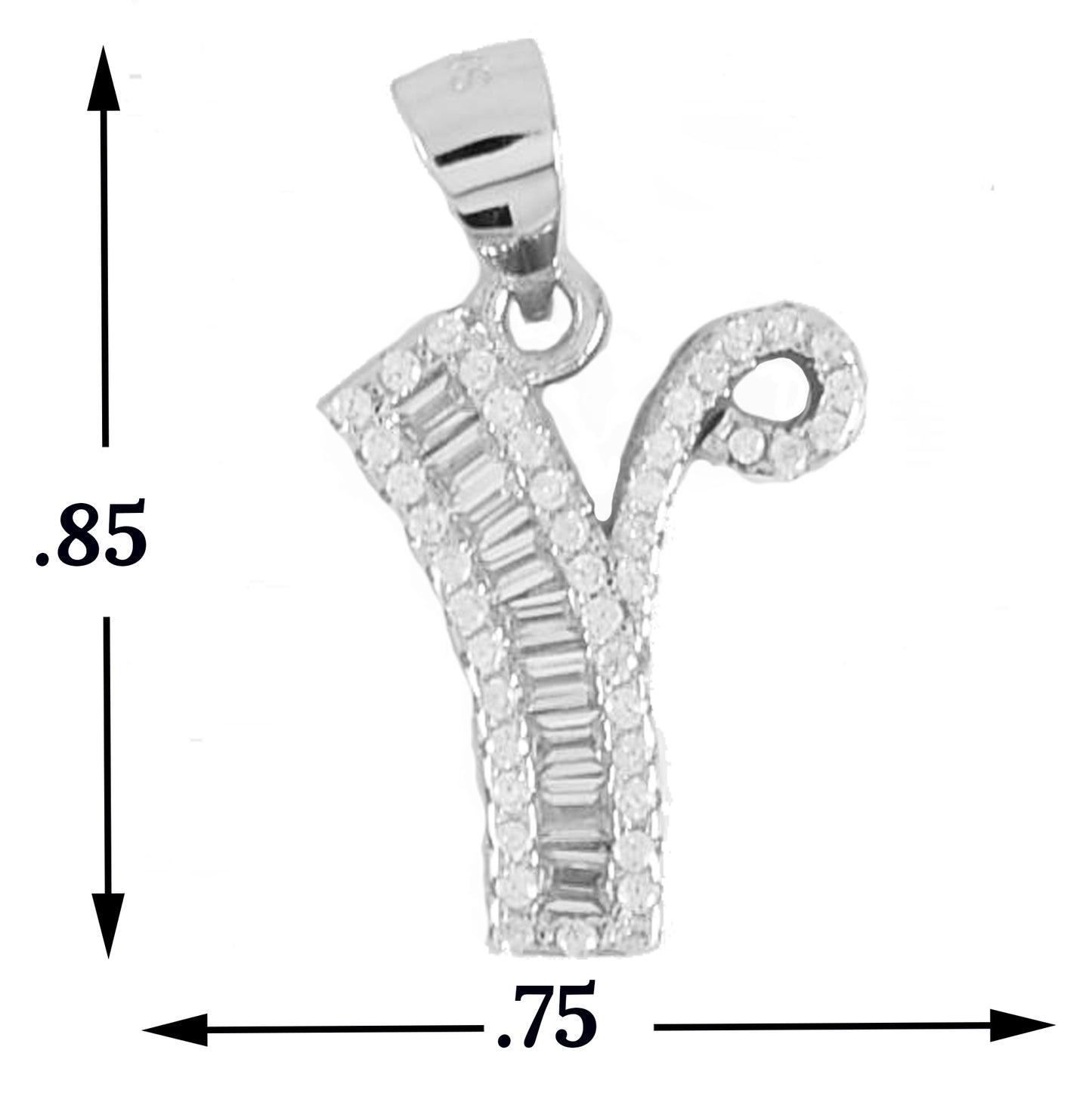 925 Sterling Silver Alphabet Pendant Y | Wholesale Jewelry