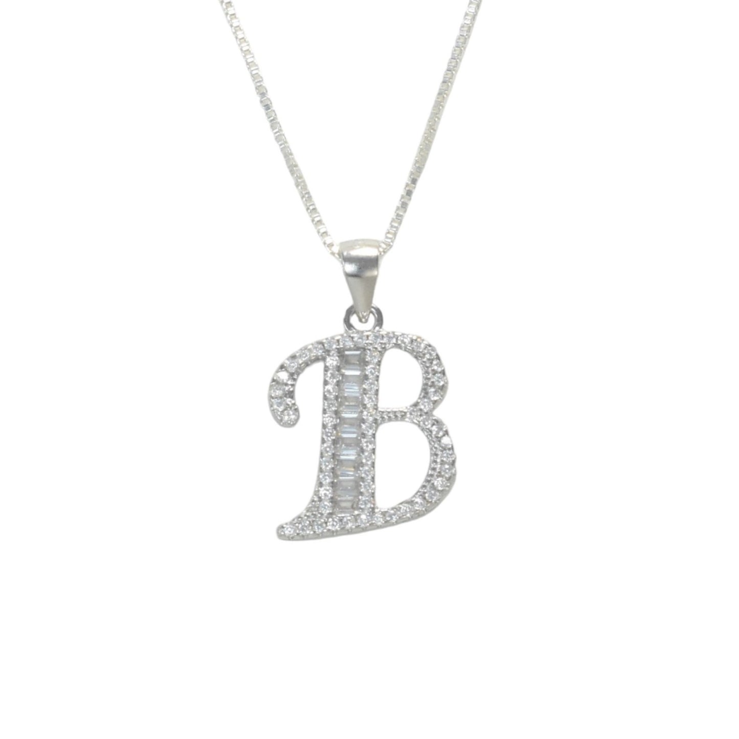 925 Sterling Silver Alphabet Pendant B | Wholesale Jewelry