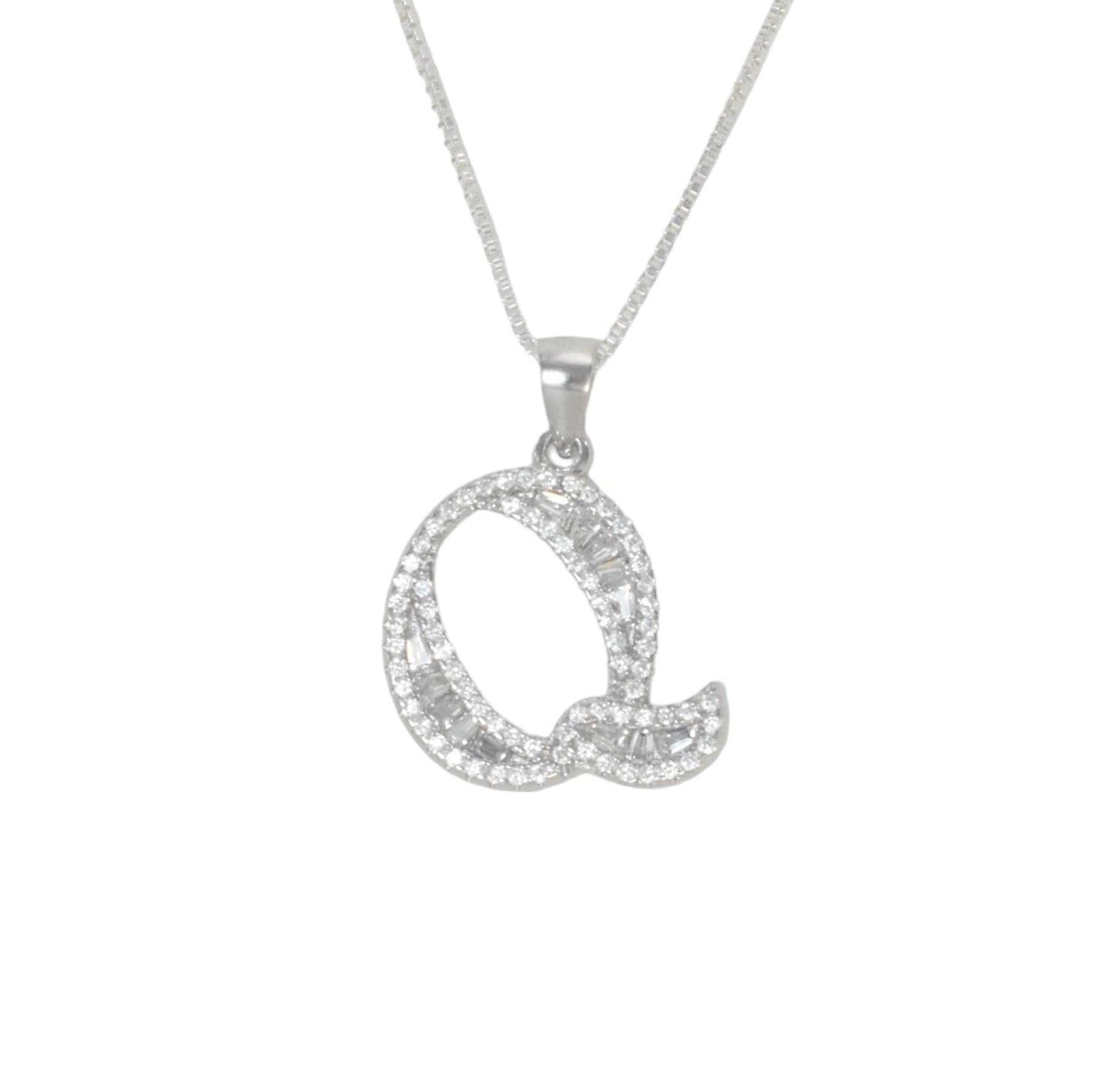925 Sterling Silver Alphabet Pendant Q | Wholesale Jewelry
