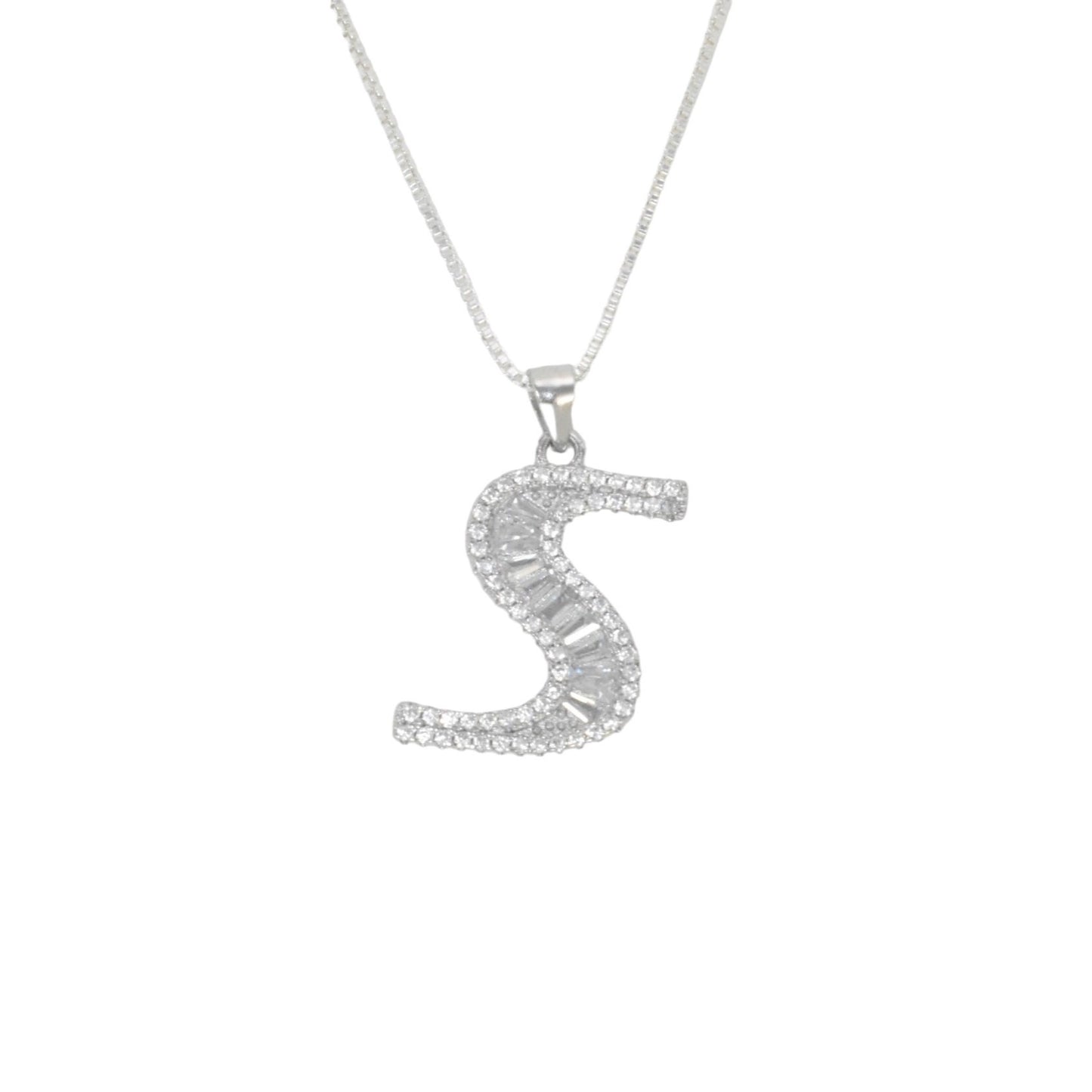 925 Sterling Silver Alphabet Pendant S | Wholesale Jewelry