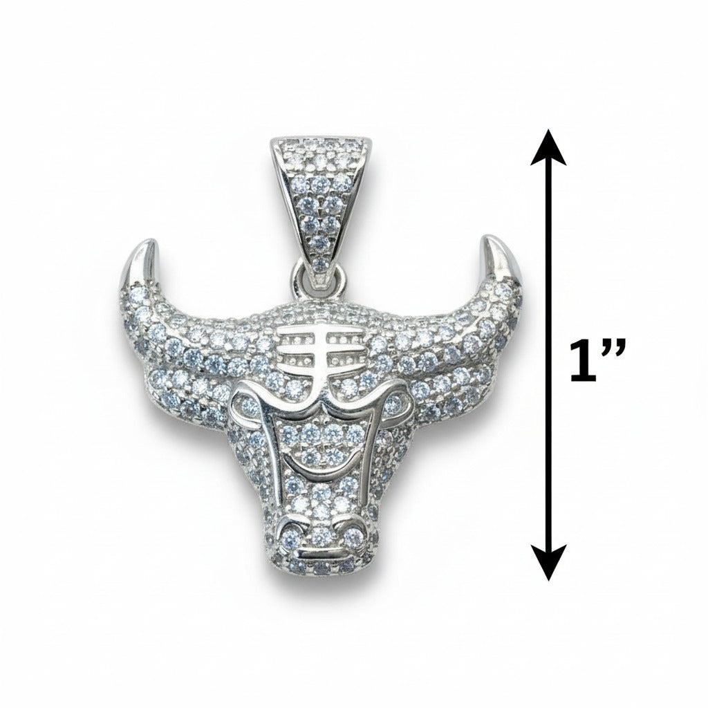 925 Sterling Silver Bull Pendant
