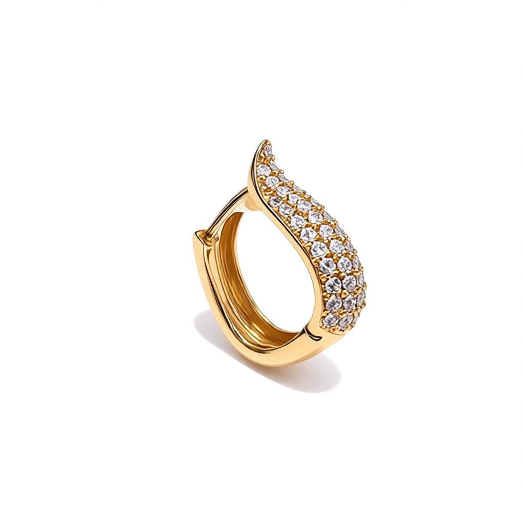 Gold Plated Tapered Hoop Earrings - Amafhha Jewels