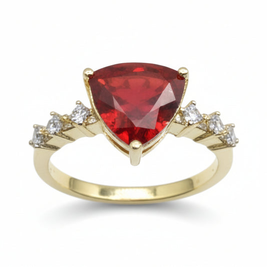 Trillion Cut Solitaire Halo Engagement Ring