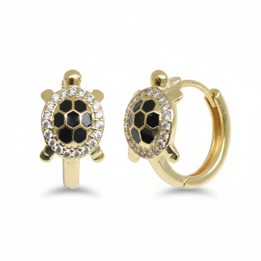 Turtle Enamel Huggie Earrings - Amafhha Jewels