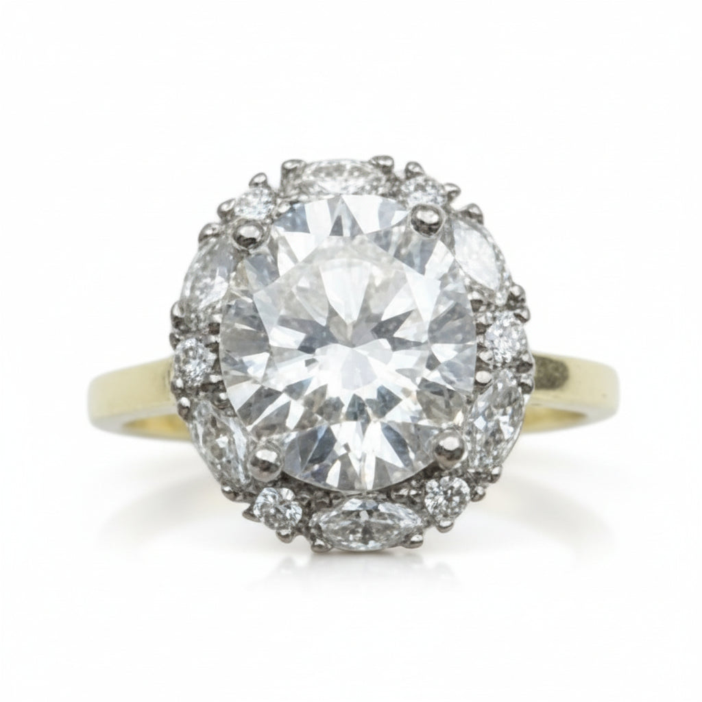 Royal Oval Halo Cocktail Ring