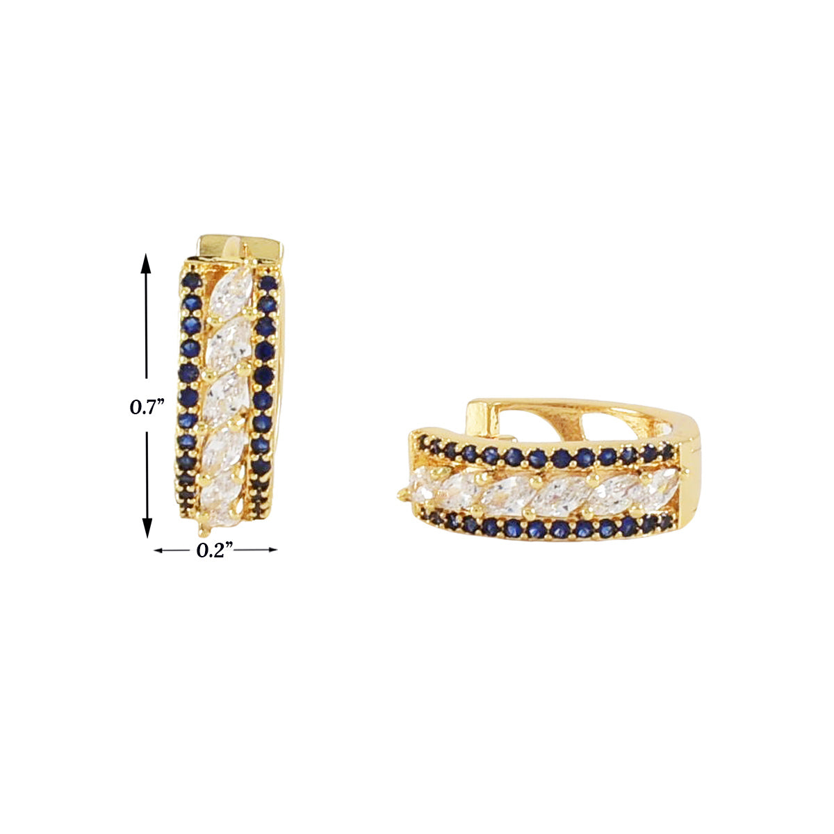 Gold Plated Huggies Earrings with CZ | Wholesale Jewelry