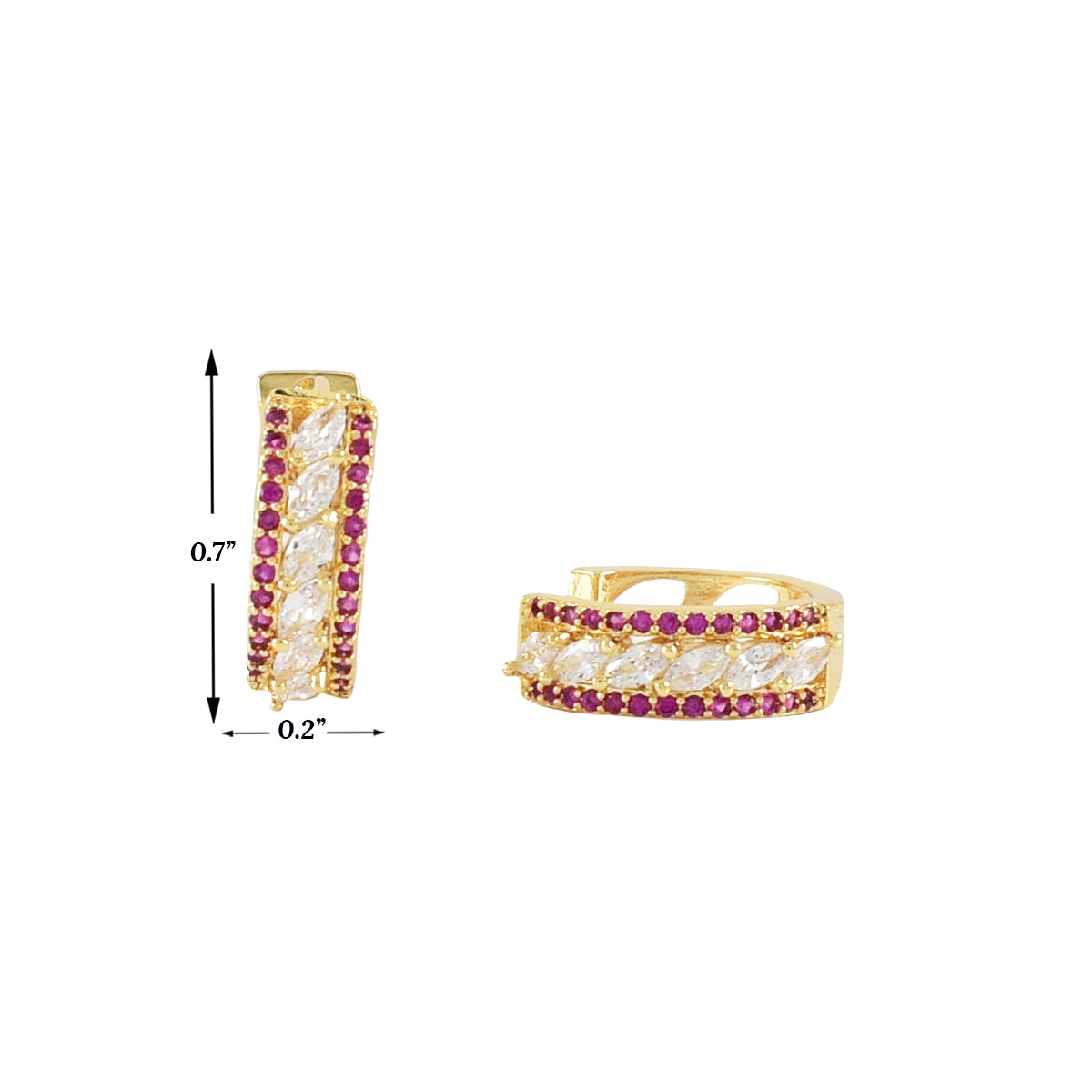 Gold Plated Huggies Earrings with CZ | Wholesale Jewelry