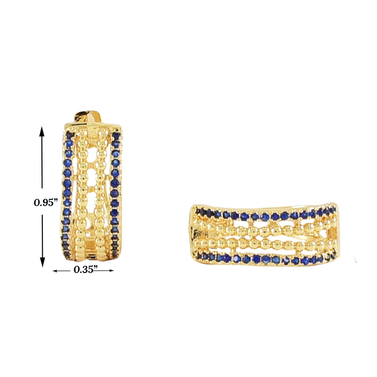 Gold Plated Huggies Earrings with CZ | Wholesale Jewelry