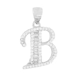 925 Sterling Silver Alphabet Pendant B