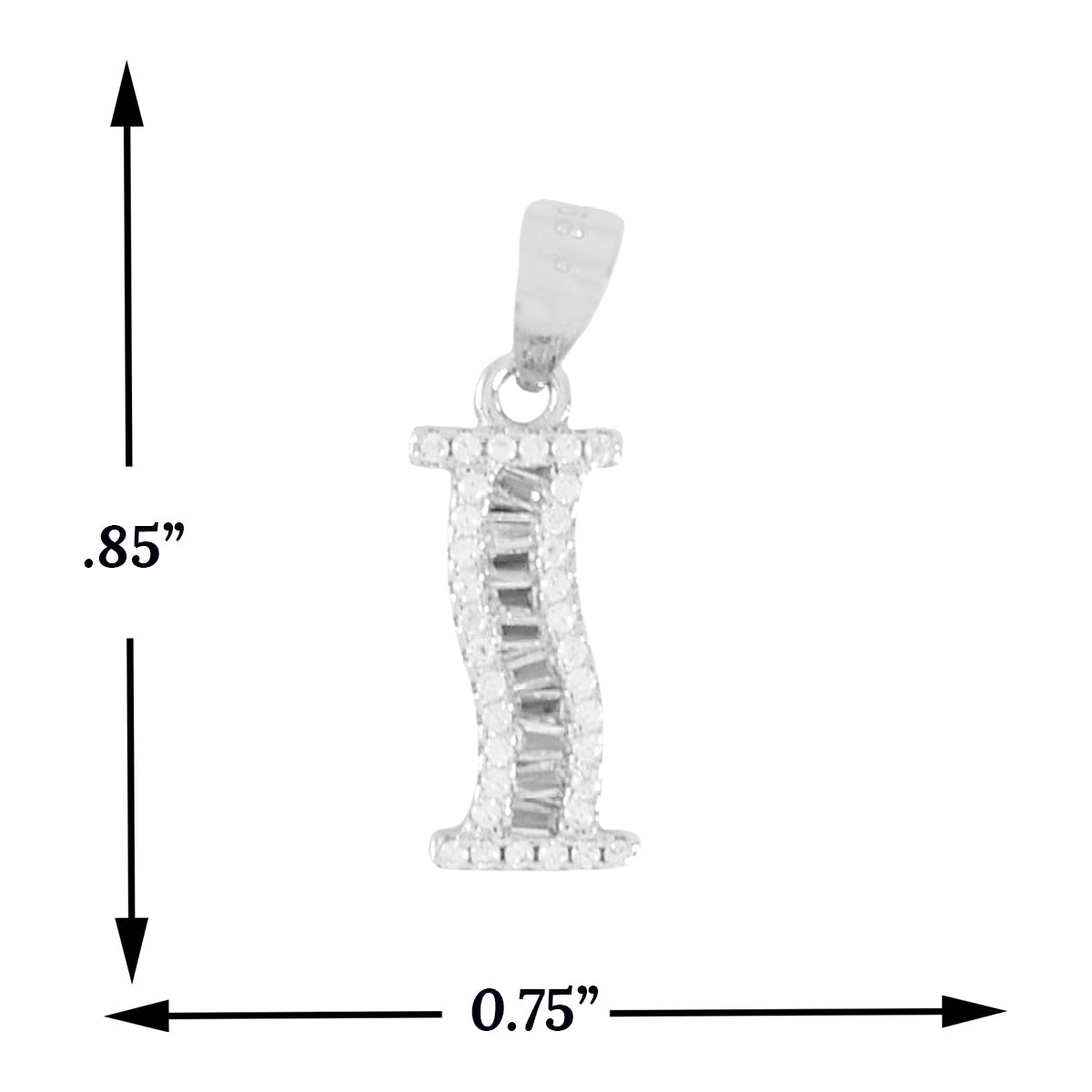 925 Sterling Silver Alphabet Pendant I | Wholesale Jewelry