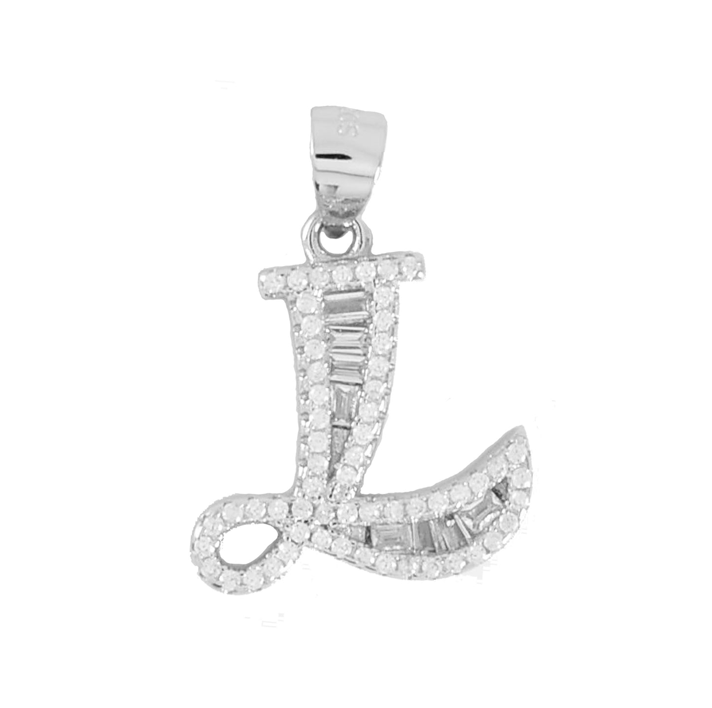 925 Sterling Silver Alphabet Pendant L | Wholesale Jewelry