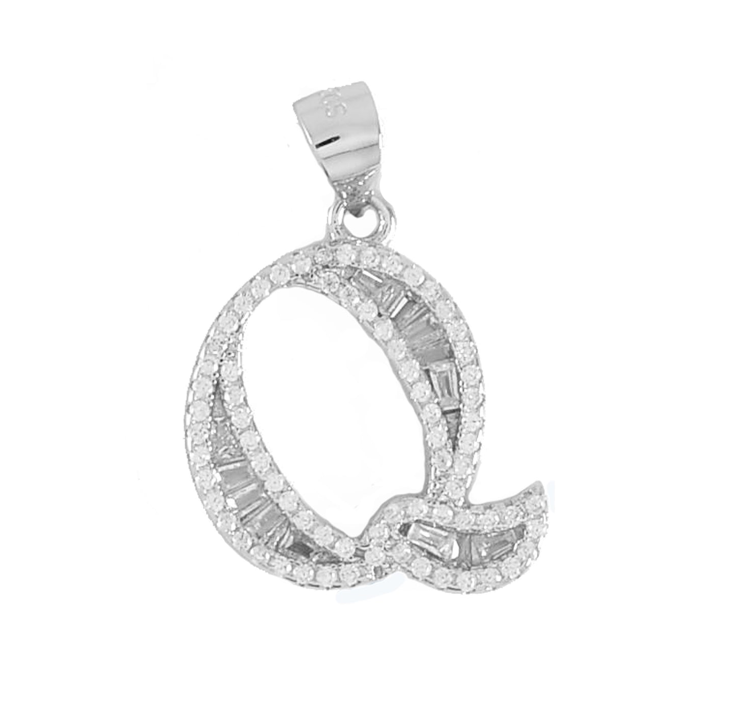 925 Sterling Silver Alphabet Pendant Q | Wholesale Jewelry