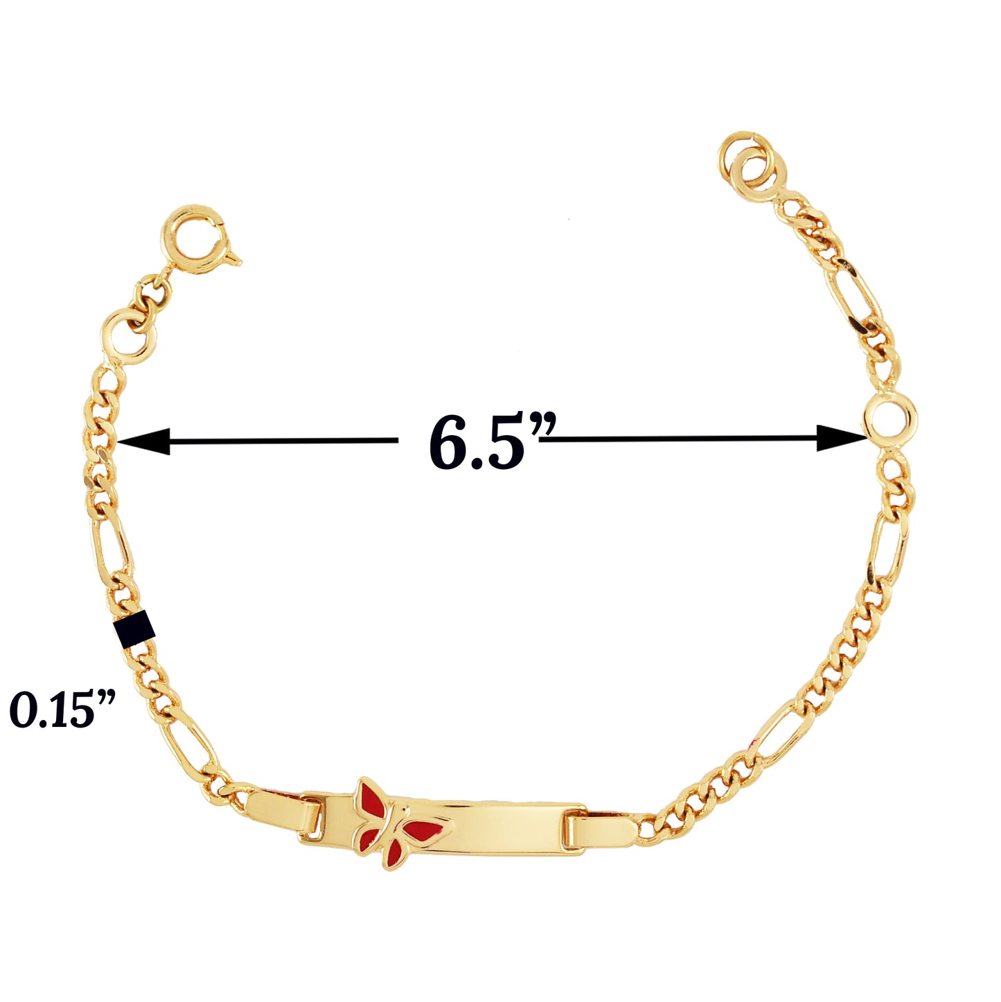 Gold Plated Butterfly ID Baby Bracelet