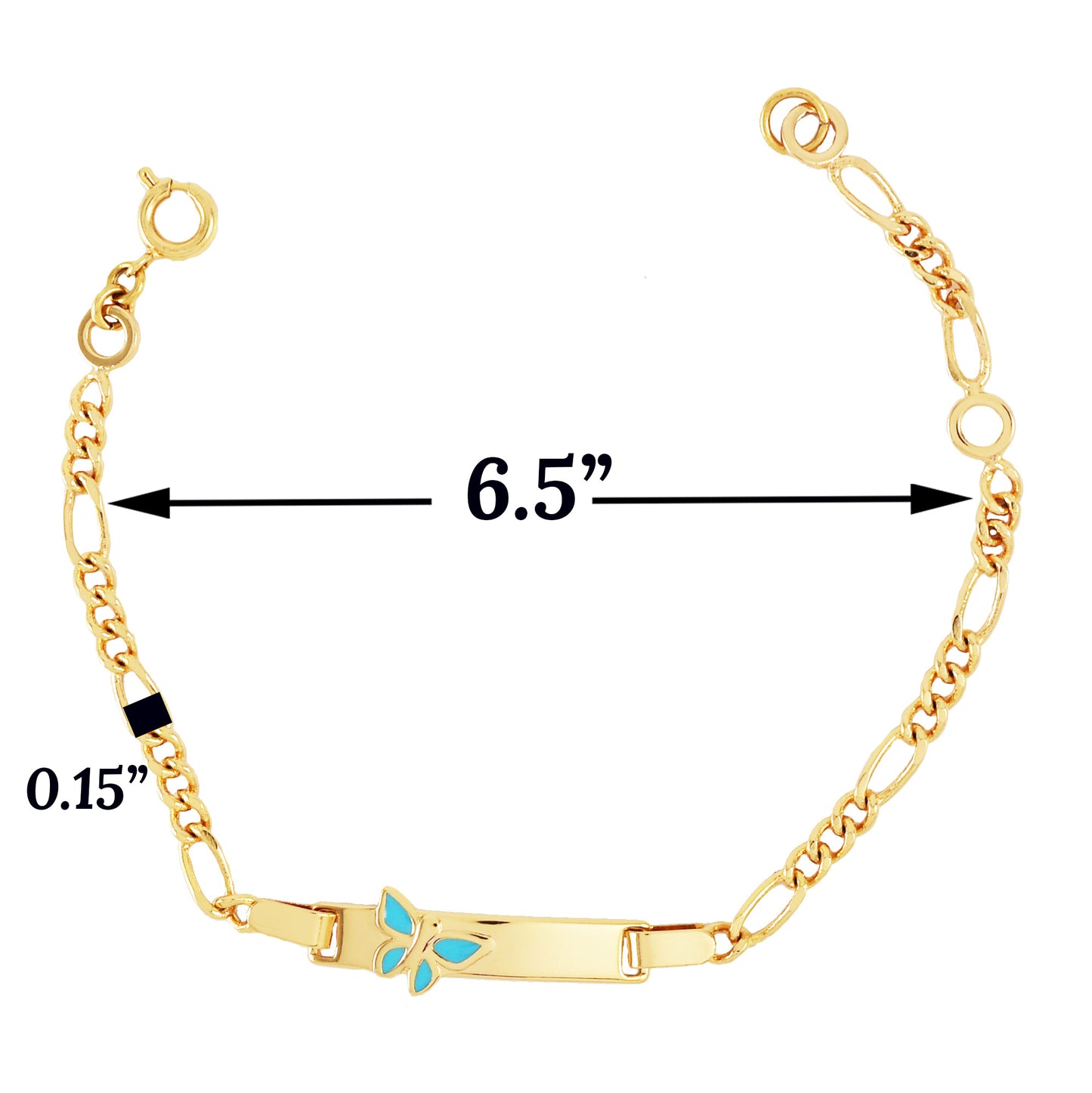 Gold Plated Butterfly ID Baby Bracelet