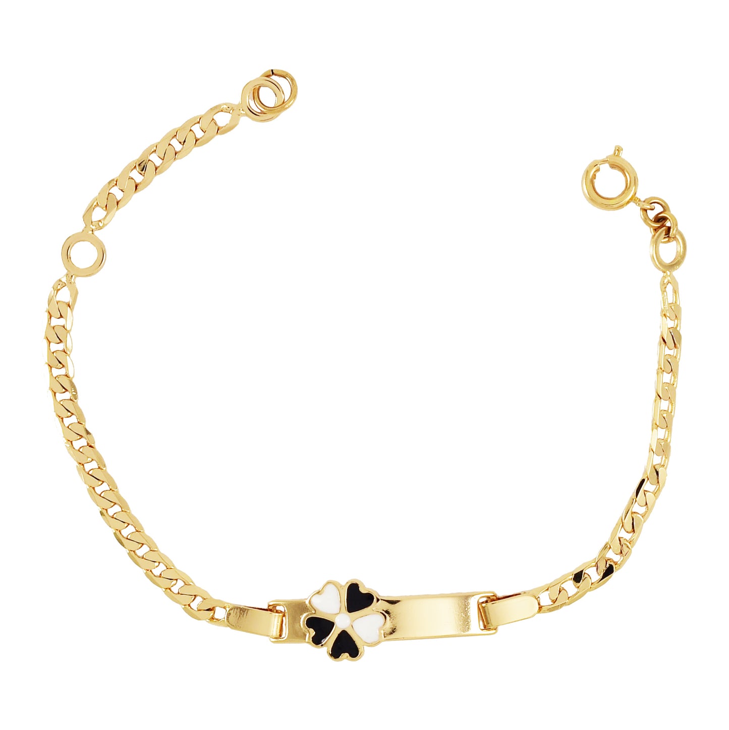 Gold Plated Flower ID Baby Bracelet