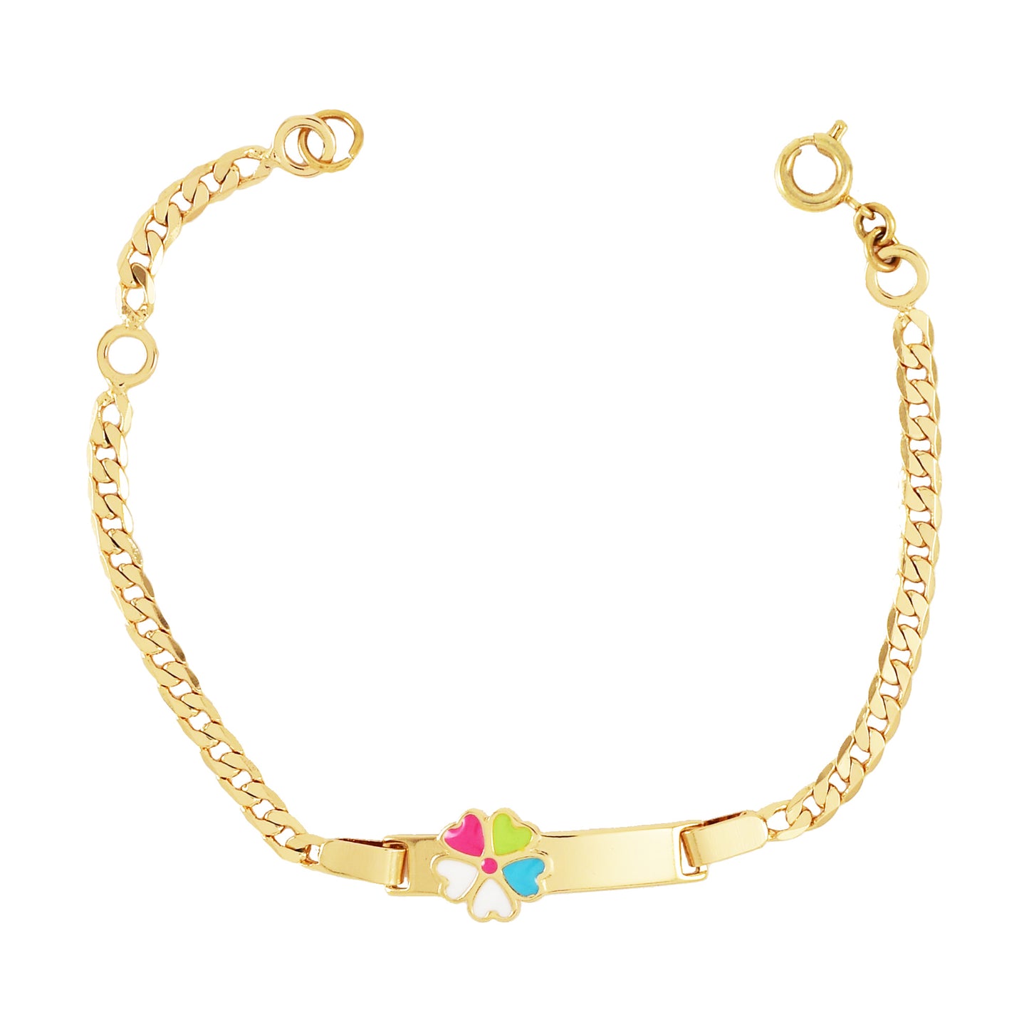 Gold Plated Flower ID Baby Bracelet