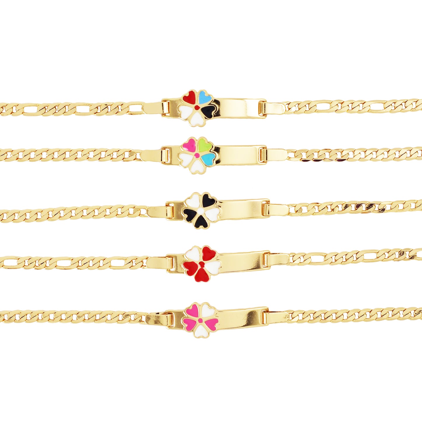 Gold Plated Flower ID Baby Bracelet