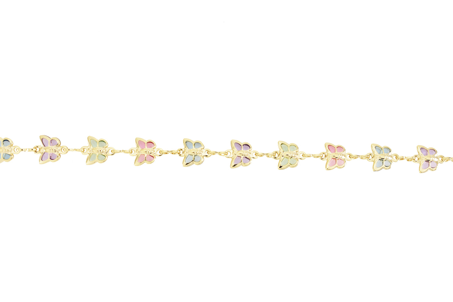 Gold Plated Multicolor Butterfly Ladies Anklet
