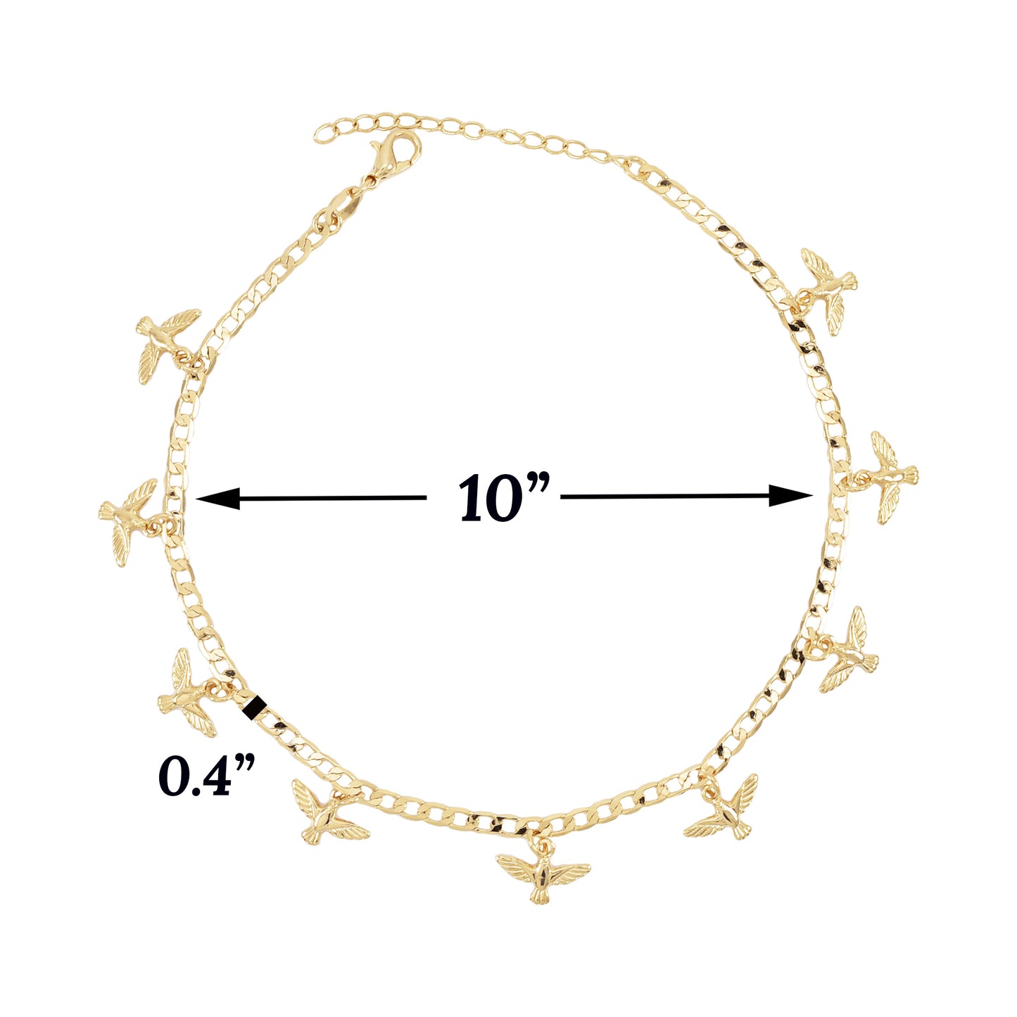Gold Plated Ladies Eagle Charms Anklet