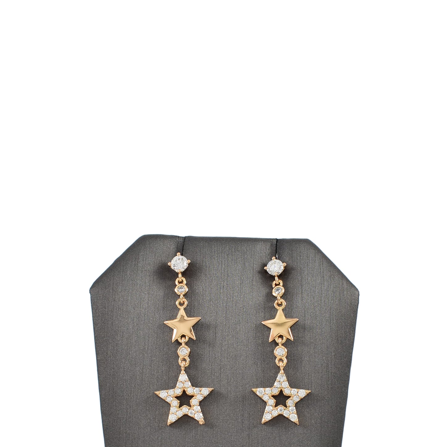 Gold Plated Stars Dangly Stud Earring | Wholesale Jewelry