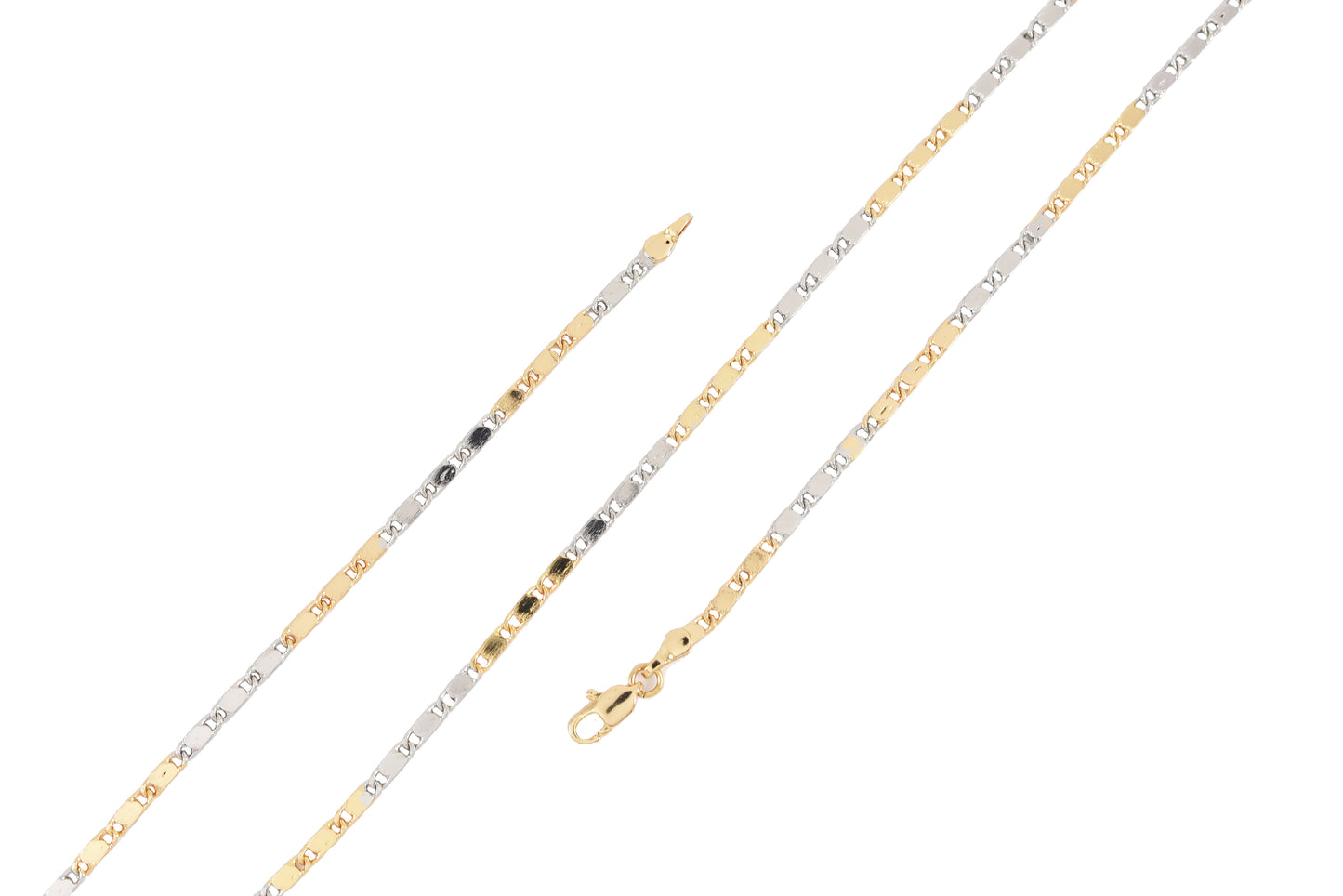 Gold Plated Two tone Flat Link Chain