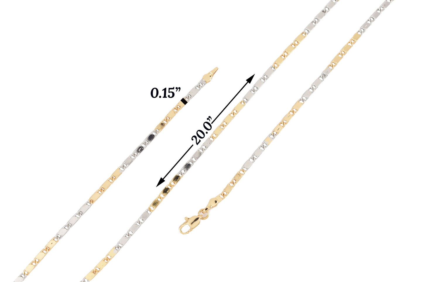 Gold Plated Two tone Flat Link Chain