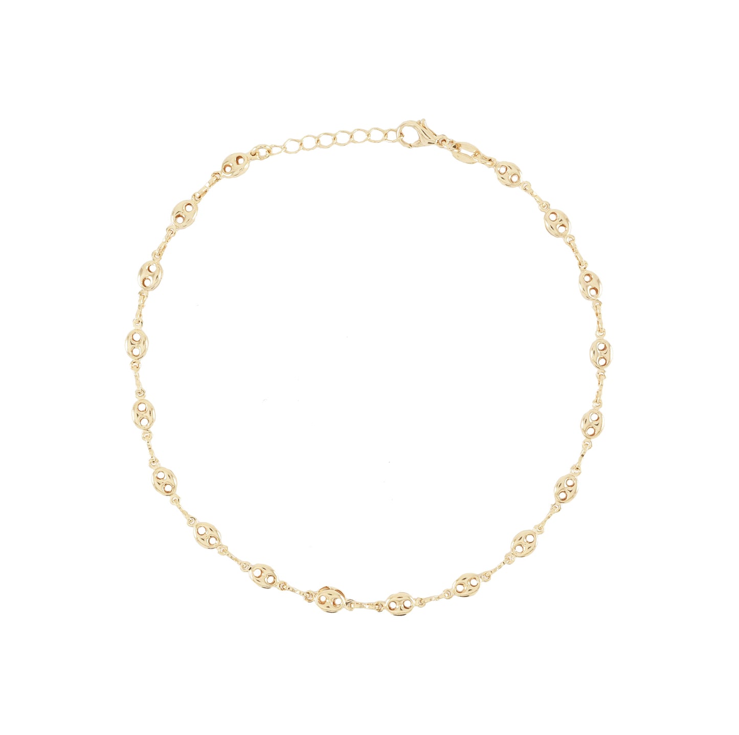 Gold plated Gucci Puffed Link Ladies Anklet