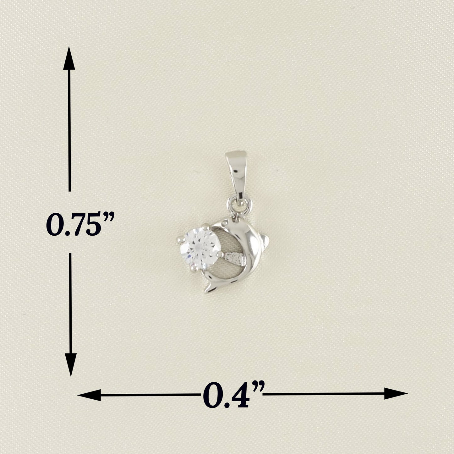Silver Plated Dolphin with CZ pendant | Wholesale Jewelry