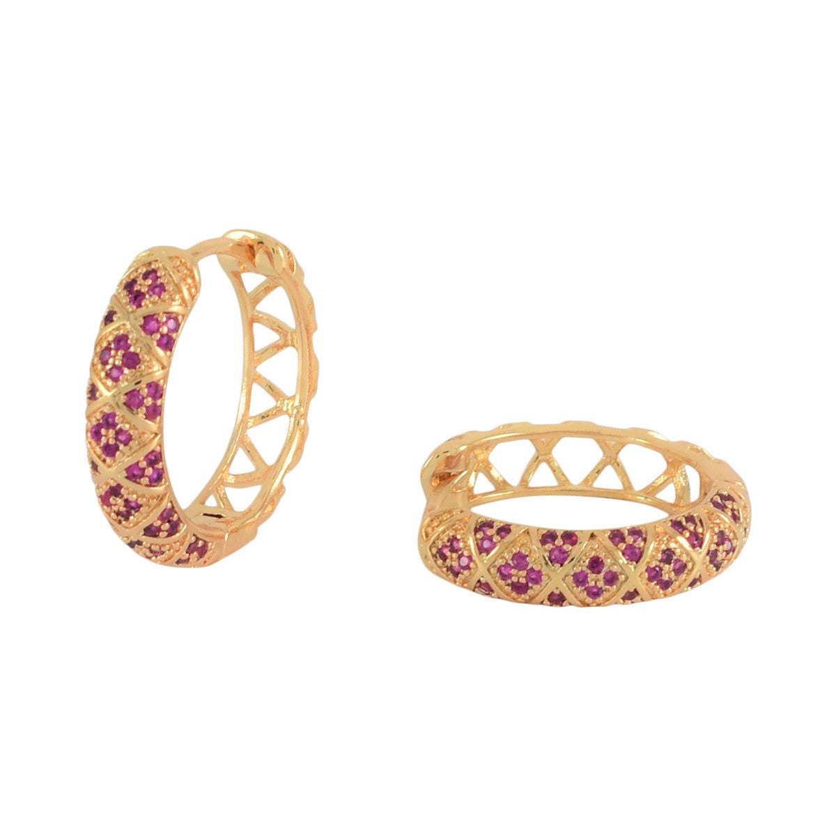 Gold Plated CZ Huggies Earrings | Wholesale Jewelry