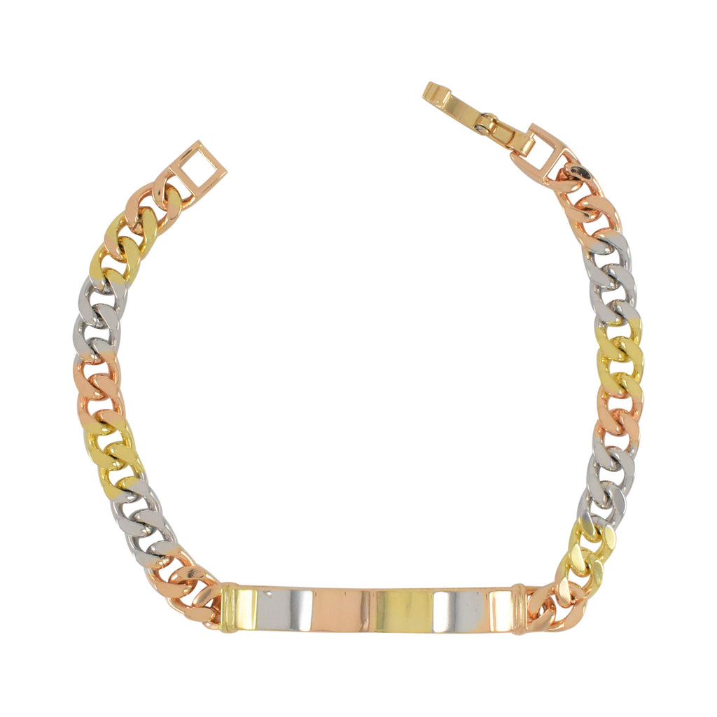 Gold Plated Tri Tone ID Bracelet