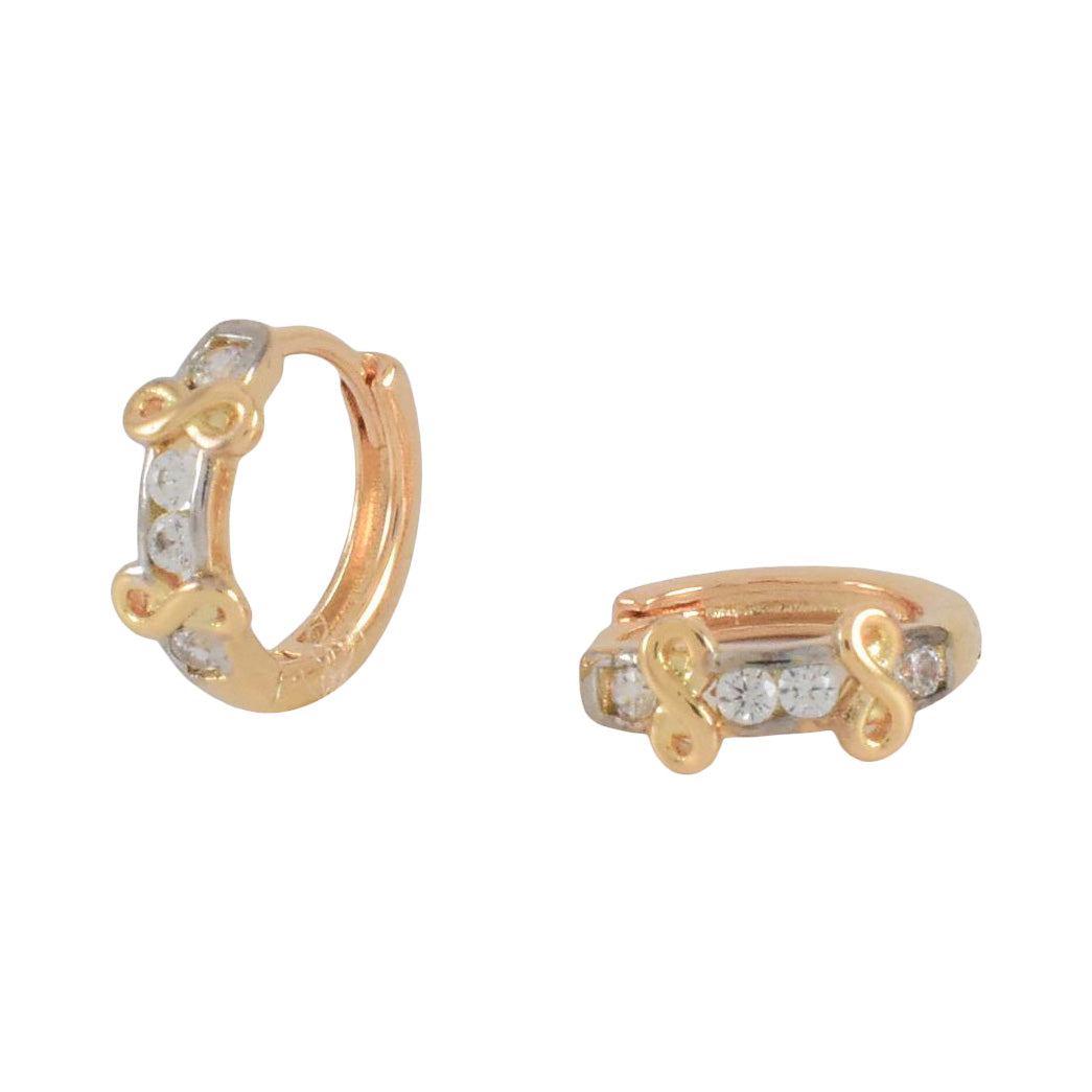 Gold Plated Huggies, CZ Gold Earrings, Oro Brasileno Aretes | Wholesale Jewelry