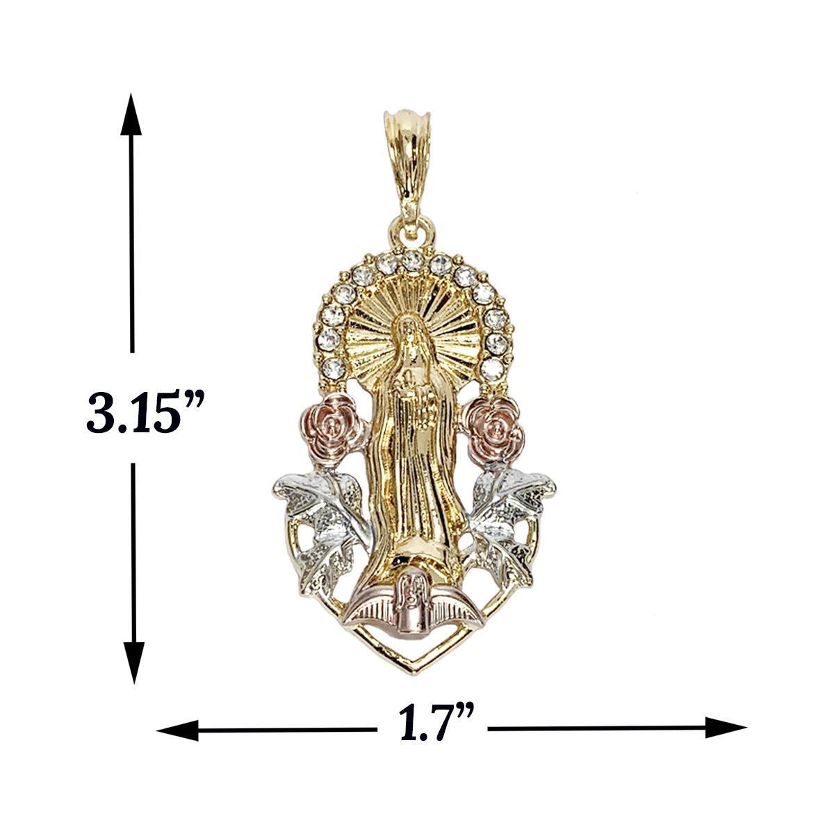 Gold Plated Religious Virgin Mary Pendant Charm | Wholesale Jewelry
