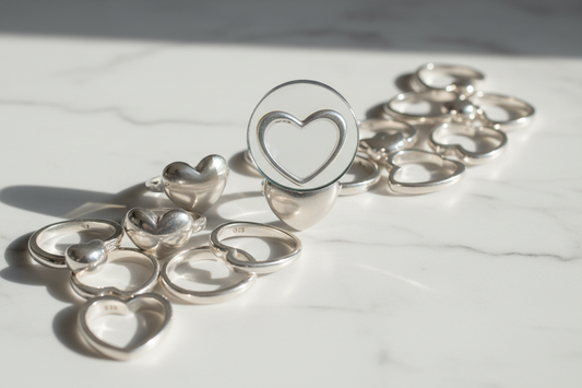  925 Sterling Silver Heart Rings