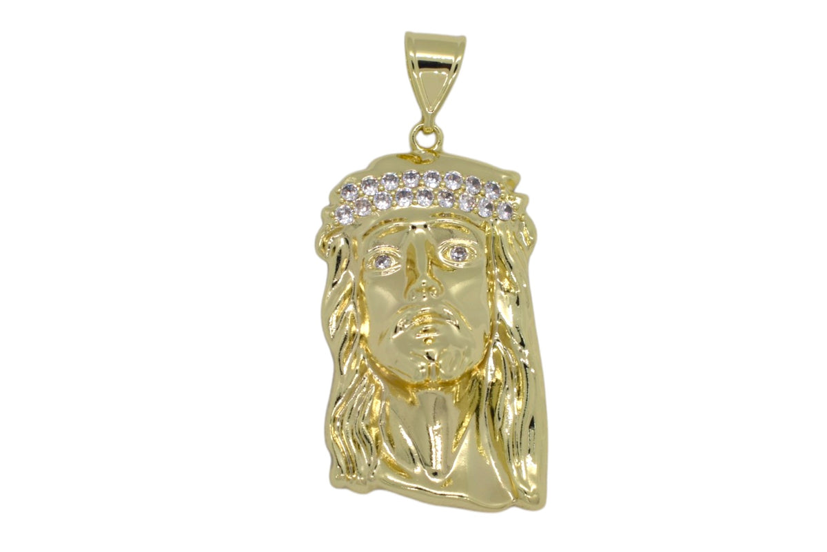Gold Plated Jesus Face Pendant