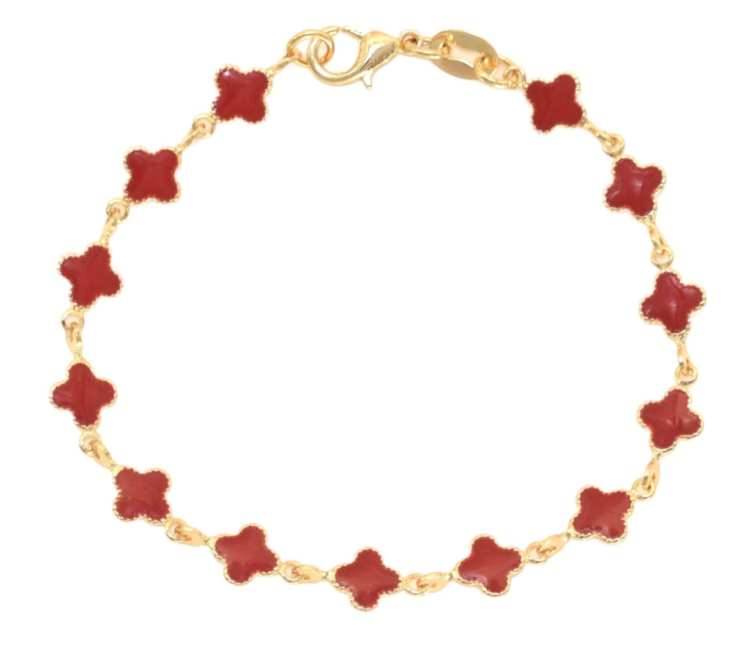 Gold Plated Flower Cuban Chain Ladies Anklet- Oro brasileno laminado Tobillera