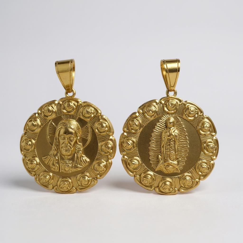 Gold Filled Double Sided Religious Pendant